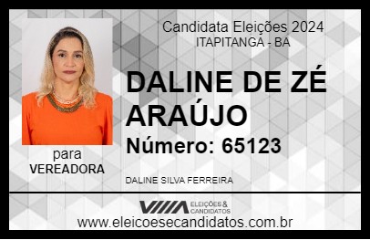 Candidato DALINE DE ZÉ ARAÚJO 2024 - ITAPITANGA - Eleições