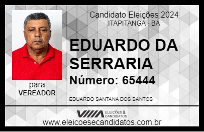 Candidato EDUARDO DA SERRARIA 2024 - ITAPITANGA - Eleições