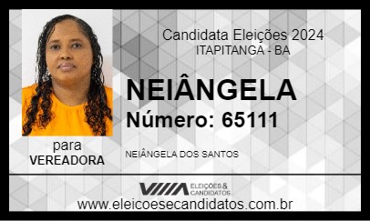 Candidato NEIÂNGELA 2024 - ITAPITANGA - Eleições