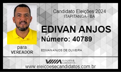 Candidato EDIVAN ANJOS 2024 - ITAPITANGA - Eleições