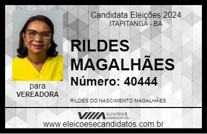 Candidato RILDES MAGALHÃES 2024 - ITAPITANGA - Eleições