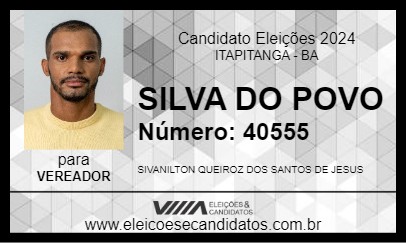 Candidato SILVA DO POVO 2024 - ITAPITANGA - Eleições