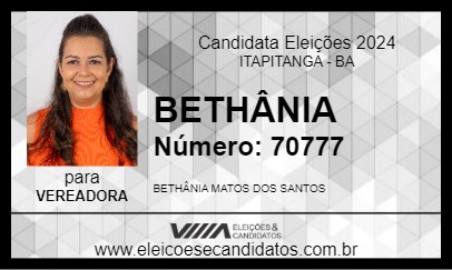 Candidato BETHÂNIA 2024 - ITAPITANGA - Eleições