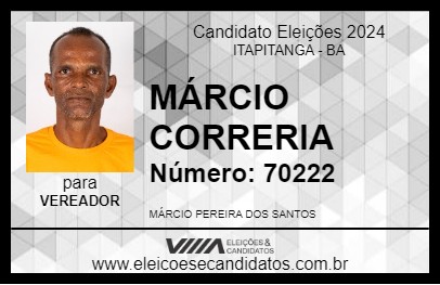 Candidato MÁRCIO CORRERIA 2024 - ITAPITANGA - Eleições