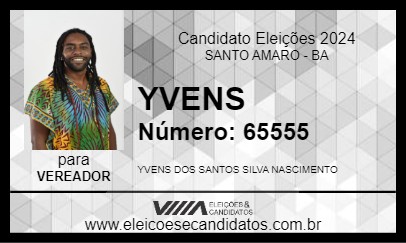 Candidato YVENS 2024 - SANTO AMARO - Eleições