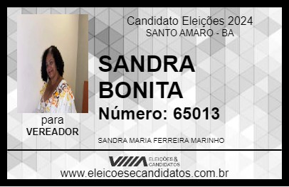 Candidato SANDRA BONITA 2024 - SANTO AMARO - Eleições