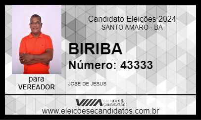 Candidato BIRIBA 2024 - SANTO AMARO - Eleições