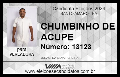 Candidato CHUMBINHO DE ACUPE 2024 - SANTO AMARO - Eleições