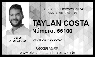 Candidato TAYLAN COSTA 2024 - SANTO AMARO - Eleições