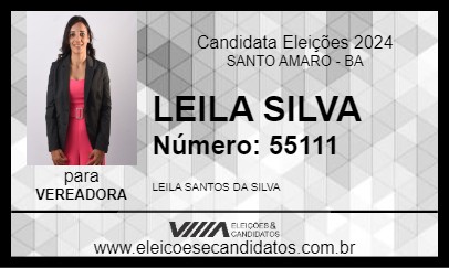 Candidato LEILA SILVA 2024 - SANTO AMARO - Eleições