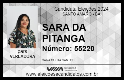 Candidato SARA DA PITANGA 2024 - SANTO AMARO - Eleições