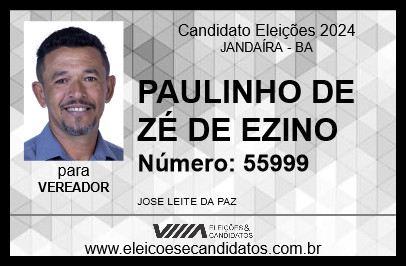 Candidato PAULINHO DE ZÉ DE EZINO 2024 - JANDAÍRA - Eleições