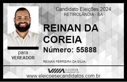 Candidato REINAN DA COREIA 2024 - RETIROLÂNDIA - Eleições