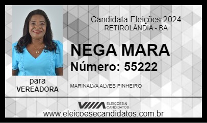 Candidato NEGA MARA 2024 - RETIROLÂNDIA - Eleições