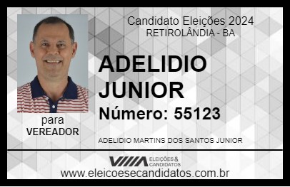 Candidato ADELIDIO JUNIOR 2024 - RETIROLÂNDIA - Eleições