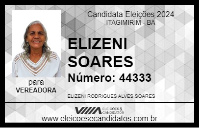 Candidato ELIZENI SOARES 2024 - ITAGIMIRIM - Eleições