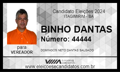 Candidato BINHO DANTAS 2024 - ITAGIMIRIM - Eleições