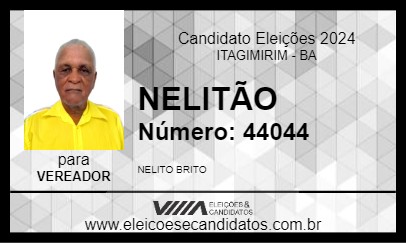 Candidato NELITÃO 2024 - ITAGIMIRIM - Eleições