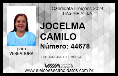 Candidato JOCELMA CAMILO 2024 - ITAGIMIRIM - Eleições