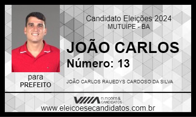 Candidato JOÃO CARLOS 2024 - MUTUÍPE - Eleições