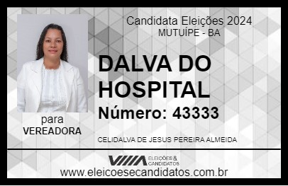 Candidato DALVA DO HOSPITAL 2024 - MUTUÍPE - Eleições