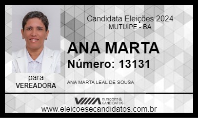 Candidato ANA MARTA 2024 - MUTUÍPE - Eleições