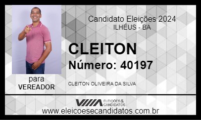 Candidato CLEITON 2024 - ILHÉUS - Eleições