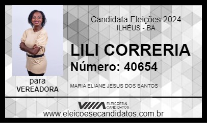 Candidato LILI CORRERIA 2024 - ILHÉUS - Eleições