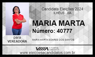 Candidato MARIA MARTA 2024 - ILHÉUS - Eleições