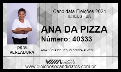 Candidato ANA DA PIZZA 2024 - ILHÉUS - Eleições