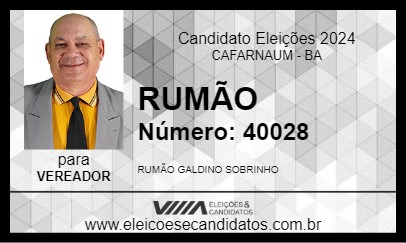 Candidato RUMÃO 2024 - CAFARNAUM - Eleições