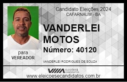 Candidato VANDERLEI MOTOS 2024 - CAFARNAUM - Eleições