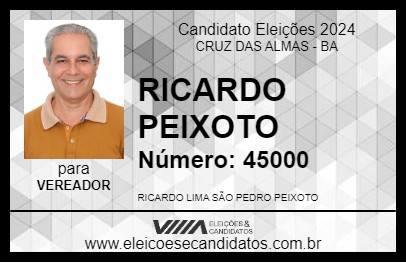 Candidato RICARDO PEIXOTO 2024 - CRUZ DAS ALMAS - Eleições