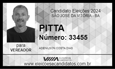 Candidato PITTA 2024 - SÃO JOSÉ DA VITÓRIA - Eleições