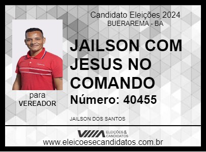 Candidato JAILSON COM JESUS NO COMANDO 2024 - BUERAREMA - Eleições