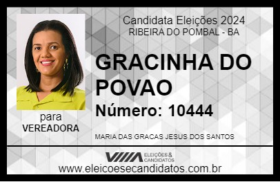 Candidato GRACINHA DO POVAO 2024 - RIBEIRA DO POMBAL - Eleições