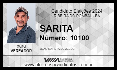 Candidato SARITA 2024 - RIBEIRA DO POMBAL - Eleições