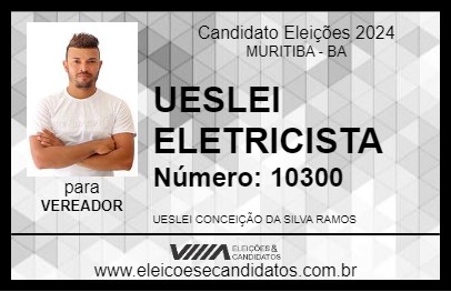 Candidato NINO ELETRICISTA 2024 - MURITIBA - Eleições