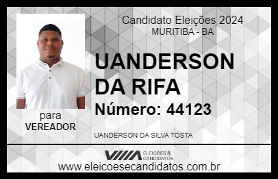 Candidato UANDERSON DA RIFA 2024 - MURITIBA - Eleições