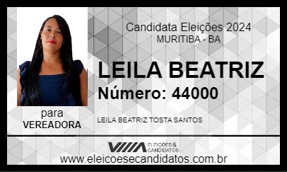 Candidato LEILA BEATRIZ 2024 - MURITIBA - Eleições