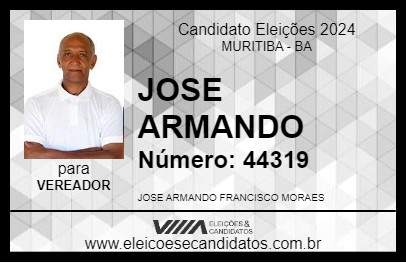 Candidato JOSE ARMANDO 2024 - MURITIBA - Eleições