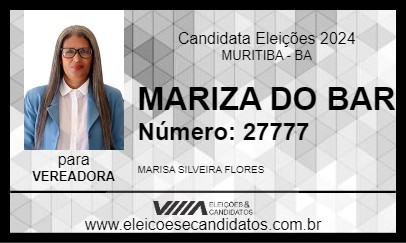 Candidato MARIZA DO BAR 2024 - MURITIBA - Eleições