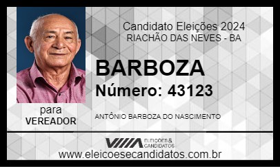 Candidato BARBOZA 2024 - RIACHÃO DAS NEVES - Eleições