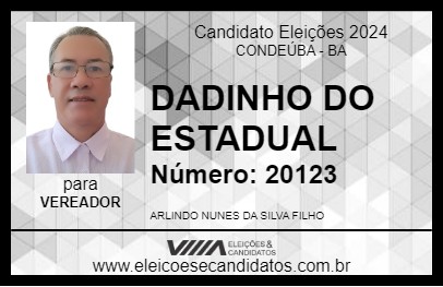 Candidato DADINHO DO ESTADUAL 2024 - CONDEÚBA - Eleições