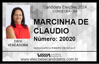 Candidato MARCINHA DE CLAUDIO 2024 - CONDEÚBA - Eleições