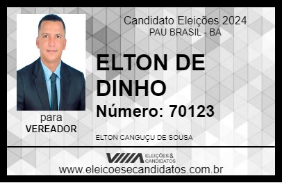 Candidato ELTON DE DINHO 2024 - PAU BRASIL - Eleições