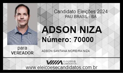 Candidato ADSON NIZA 2024 - PAU BRASIL - Eleições