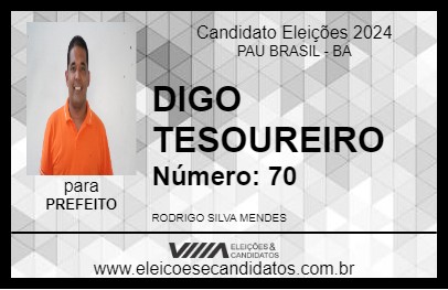 Candidato DIGO TESOUREIRO 2024 - PAU BRASIL - Eleições