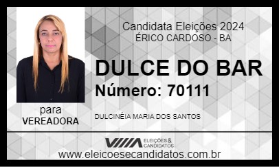 Candidato DULCE DO BAR 2024 - ÉRICO CARDOSO - Eleições