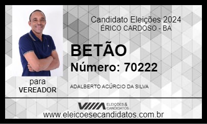 Candidato BETÃO 2024 - ÉRICO CARDOSO - Eleições